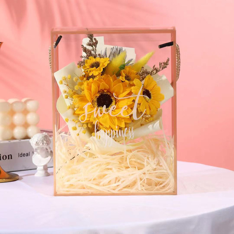 跨境LED灯永生花花束/ 厂家批发干花香皂花/玫瑰情人节家居装饰摆件细节图