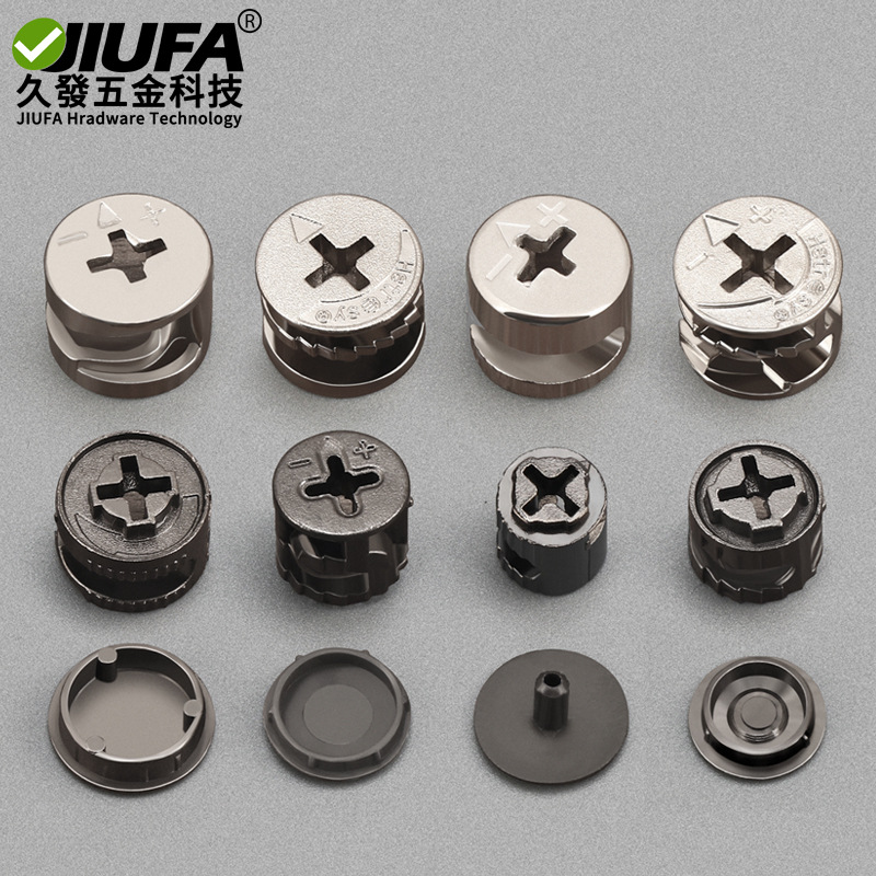 Minimalist gun black 10/12/15 Eccentric wheel cabinet two-in-one quick-installation connecting rod with cover style three-in-one connection piece details Picture