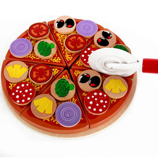 木质儿童过家家玩具水果蔬菜切切乐儿童切披萨仿真形状益智玩具批发