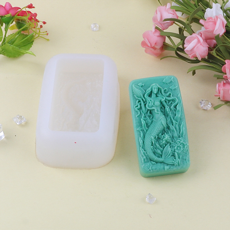 手工皂肥皂模具 食品级模具 美人鱼珊瑚海鱼石膏磨具 翻糖蛋糕模详情图2