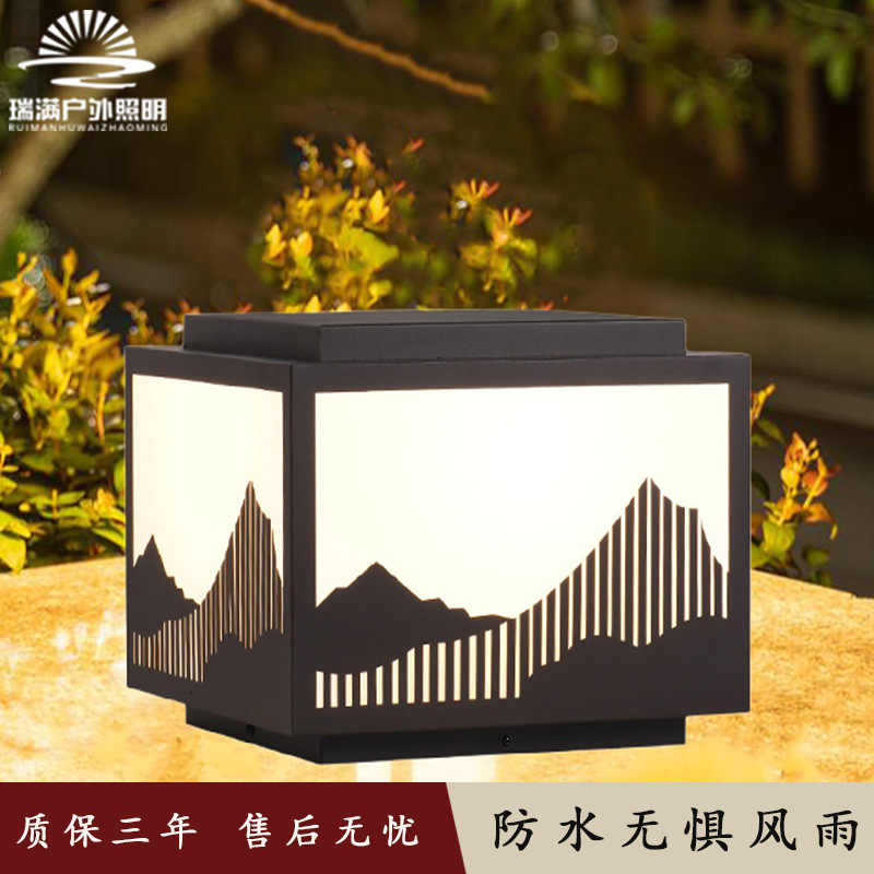 Solar-powered wall column head lights, courtyard gate columns, door piers, wall top lights, outdoor waterproof, household lighting, power connection