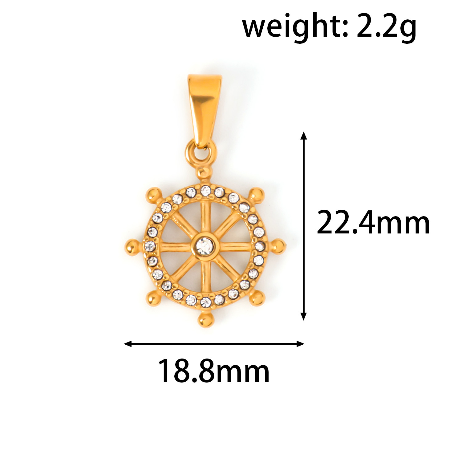 跨境新款简约不锈钢单吊坠蝴蝶结船舵船锚个性项链配饰挂件批发详情8