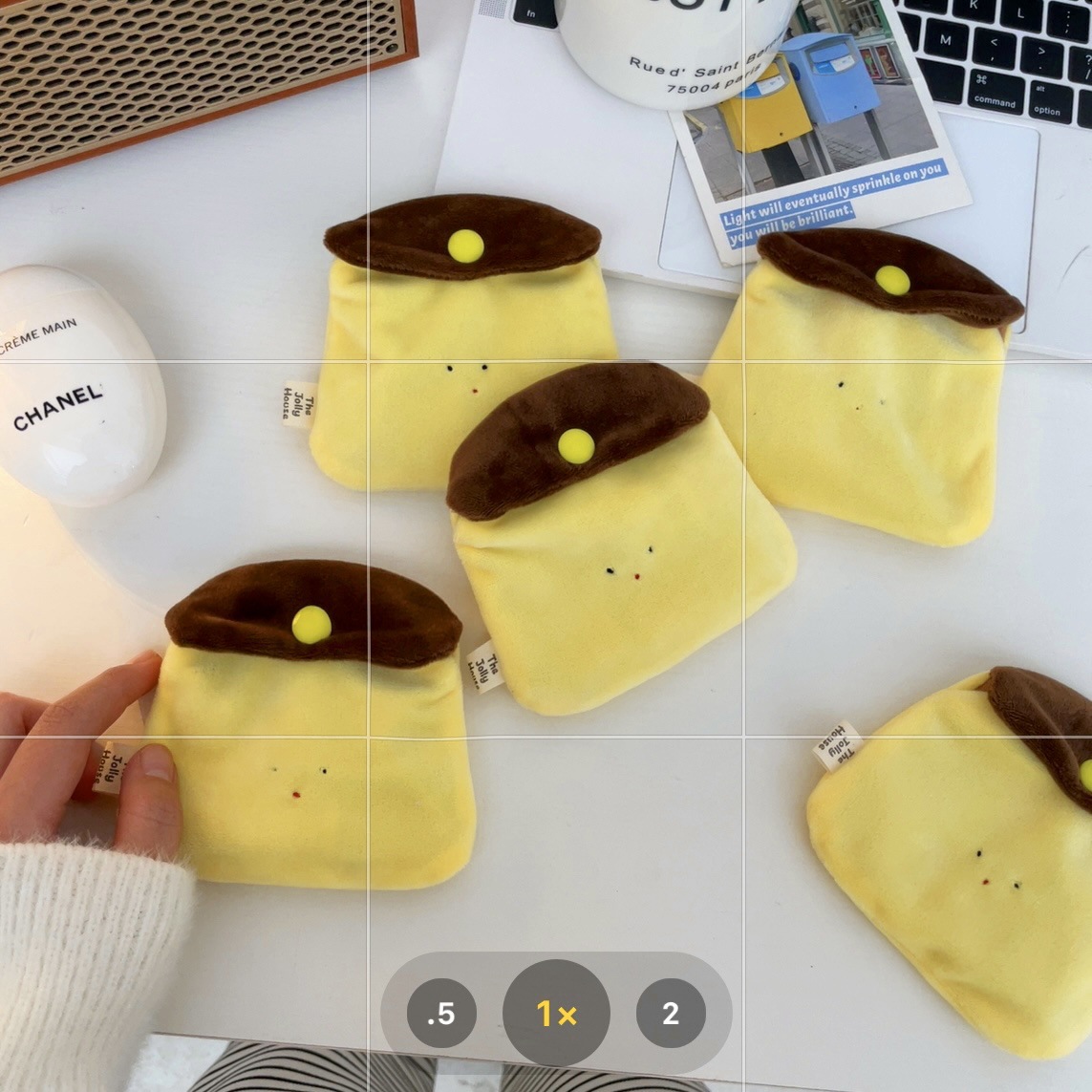 Adorable hecho a mano caramelo pudding zero monedero creativo mini peluche auriculares portátiles documento de identificación almacenamiento de tarjetas pequeñas bolsa Specification image
