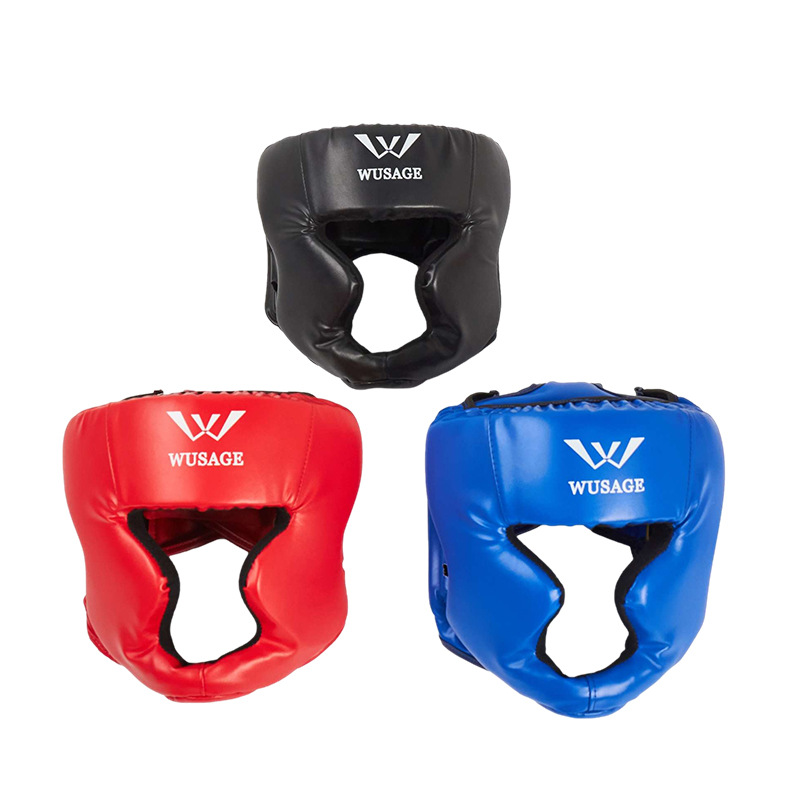 Cross-Border Wusage Boxing Headguard Free Fighting Helmet Monkey Face Kickboxing Kickboxing Headguard Muay Thai Mouth Guard Item Picture