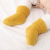 New winter children's socks: solid-color combed cotton loop baby socks, thickened warm infant and toddler socks, gel mid-calf socks Specification image