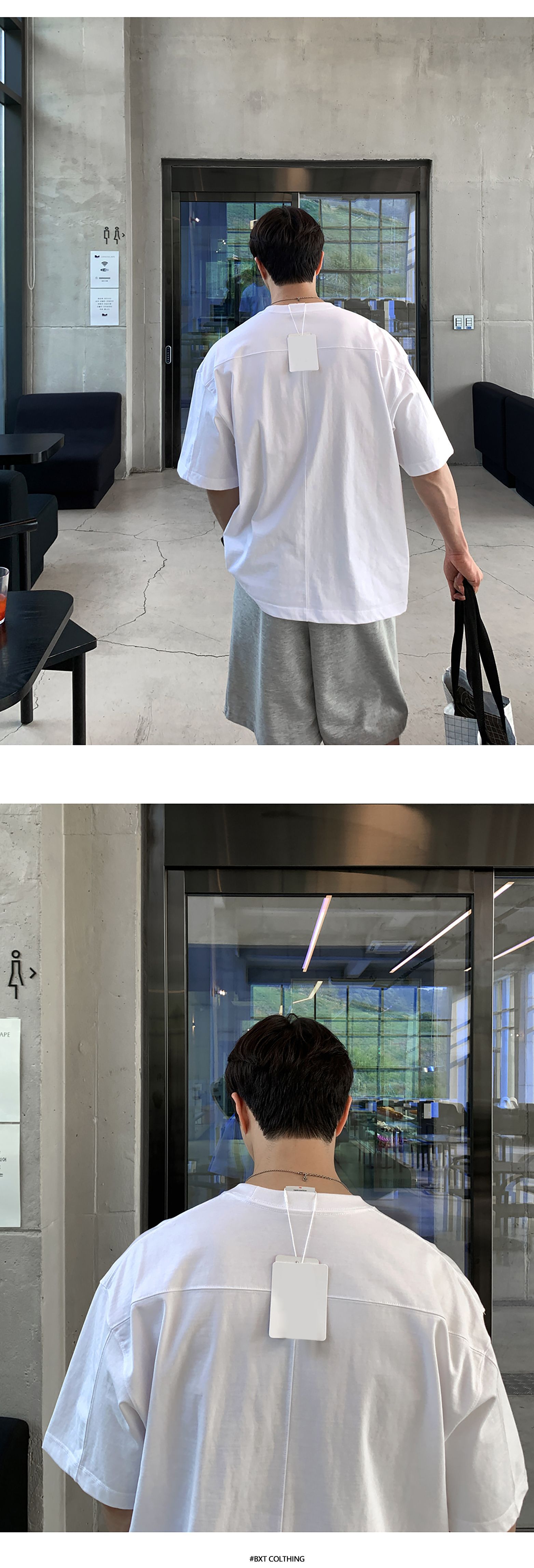 ASCLO高质感纯色圆领T恤慵懒潮流立体剪裁打底t恤薄款透气短袖男详情6