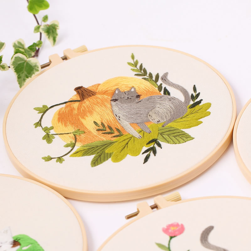 Xinzhuang's new diy embroidery material kit, cross-border cat pattern, Amazon Cross-stitch, Suzhou embroidery factory Application Scenario