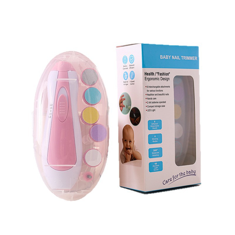 English packaging baby electric nail sharpener PP storage box, electric nail sharpener baby nail trimming tool Item Picture