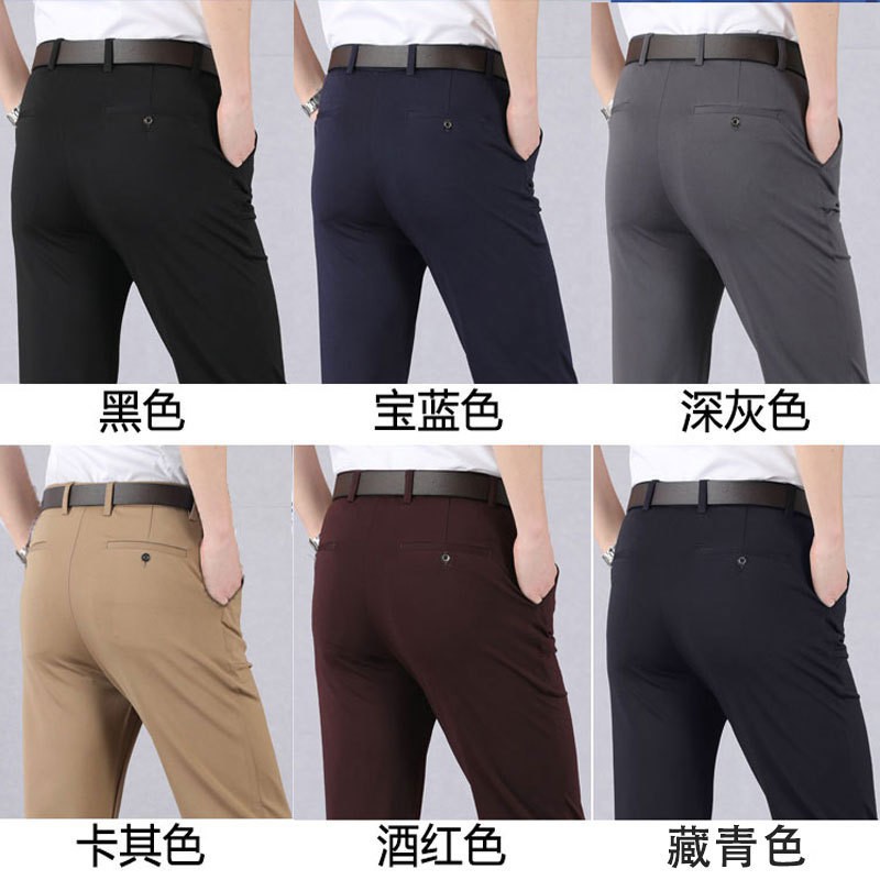 Cross-border exclusive spring and autumn thick and thin men's trousers, long trousers, stretch dad's dress pants, middle-aged and elderly casual pants Application Scenario