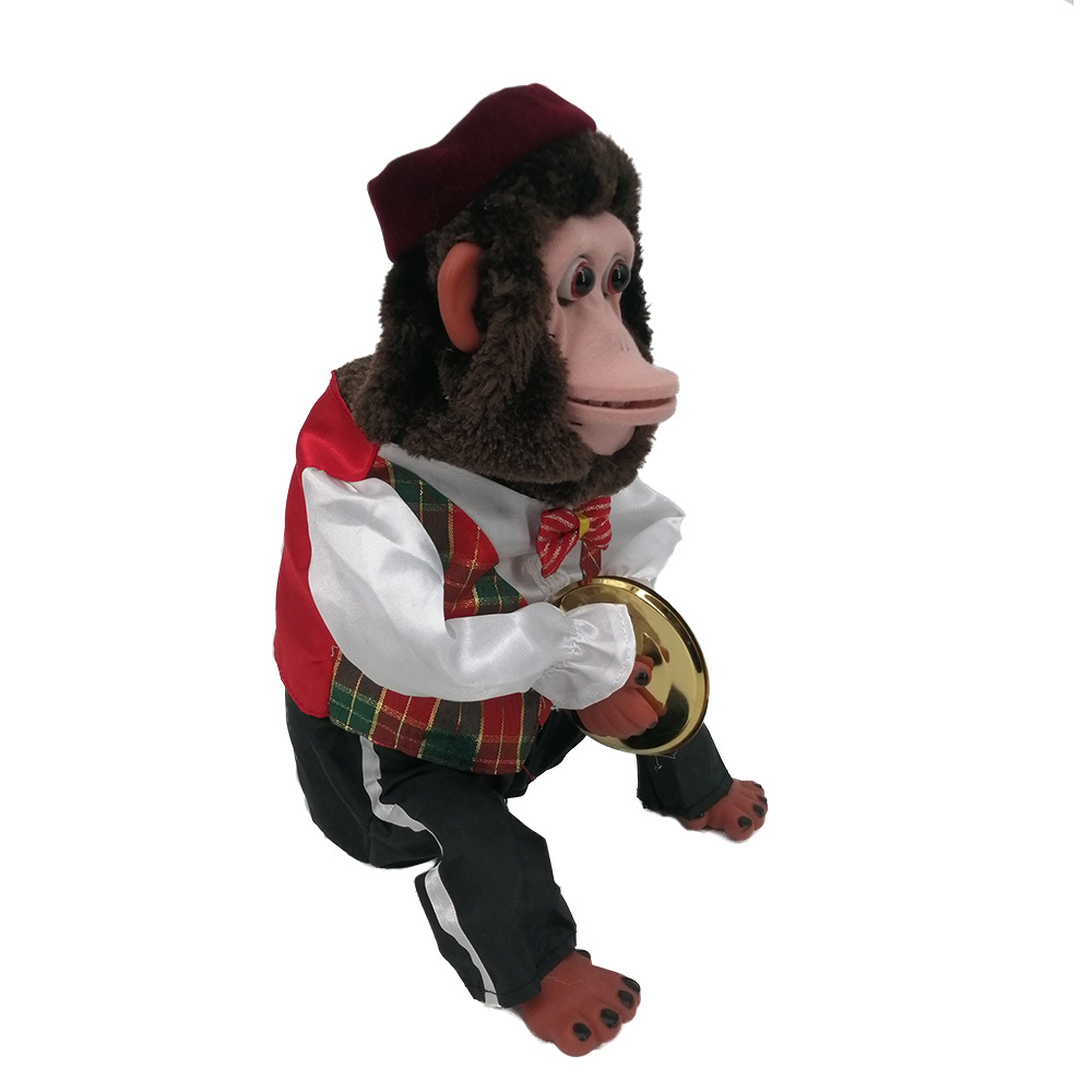 Children's monkey plush toys, percussion performance props, sound touch sensing electric toys for singing occasions Item Picture