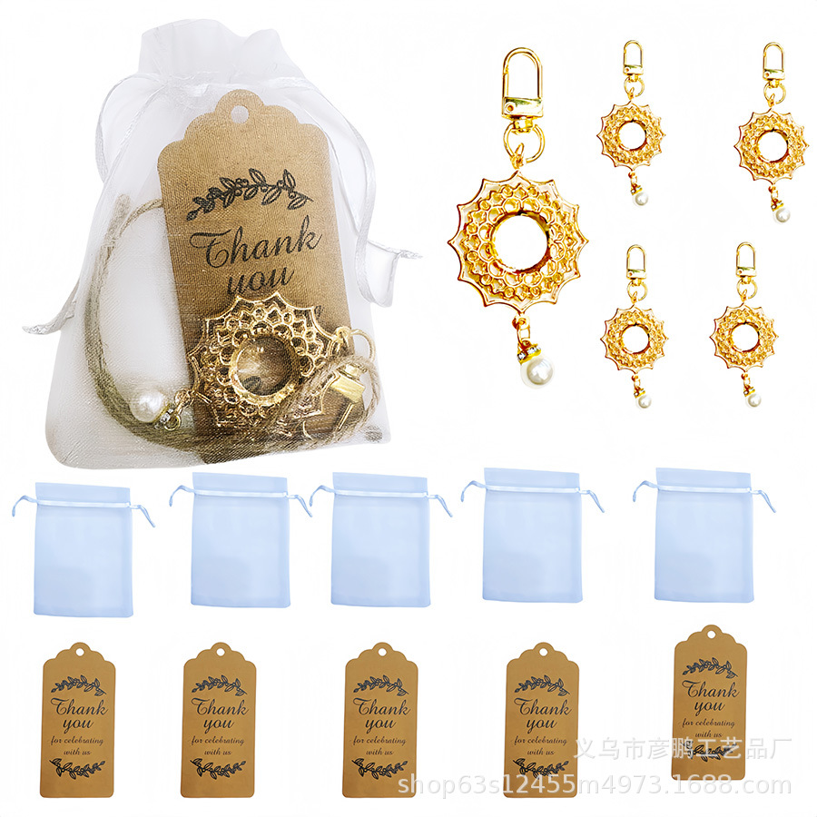 跨境五角星水晶钻钥匙圈包包小礼品钥匙扣金属挂饰派对钥匙扣挂件