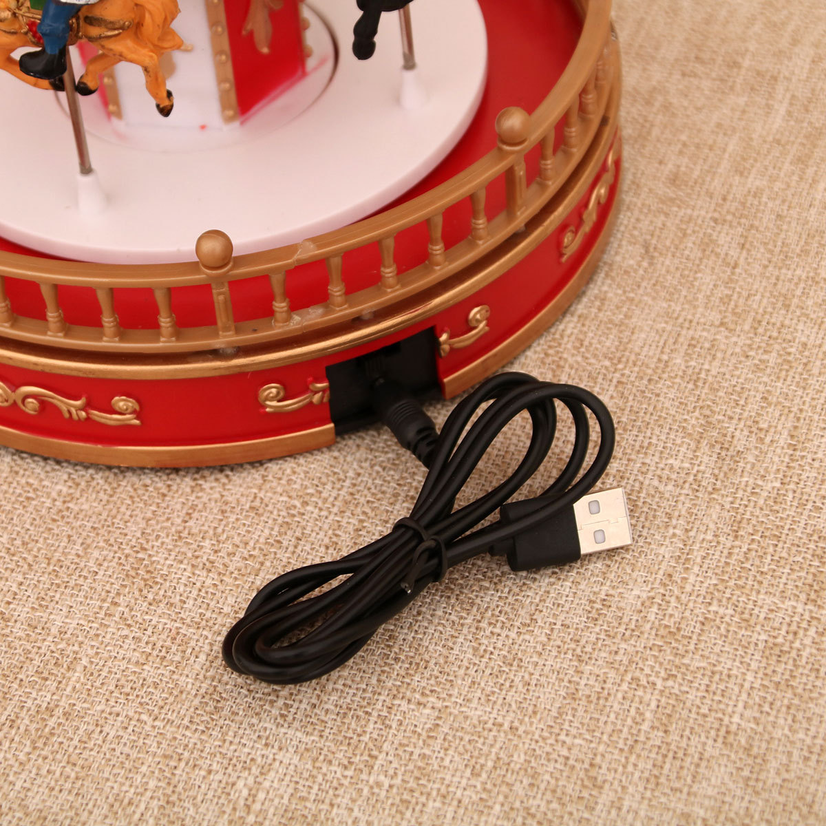 新款圣发光带音乐诞节音乐盒八音盒旋转木马圣诞节礼物礼品装饰品详情25