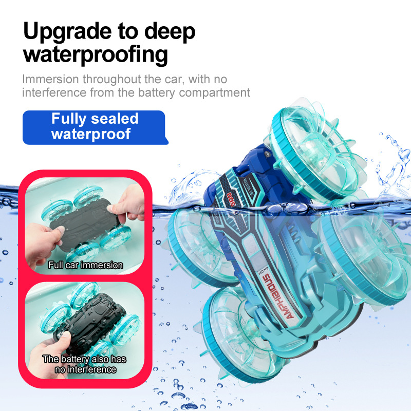 Cross-Border Hot Selling Children's Remote Control Double-Sided Stunt Car Charging Gesture Sensing Amphibious Car Toy Wholesale Application Scenario
