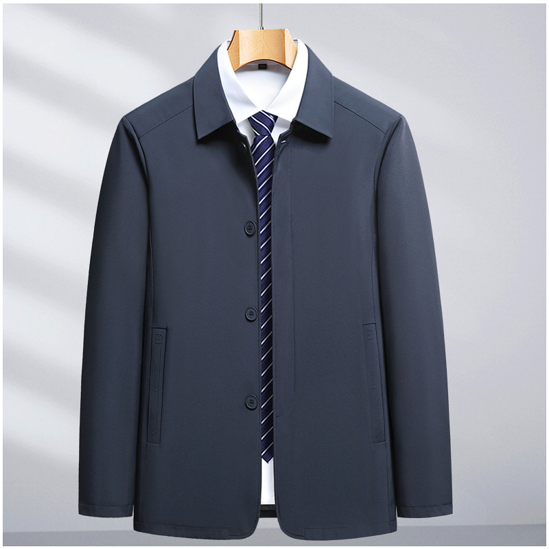 Middle-aged man Dad Spring and Autumn Jacket 2023 New Style Business casual lapel men's jacket for middle-aged and elderly men