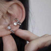 Special-shaped Super Flash Diamond Deconstruction Premium sense gemstone without piercing ear clip White agate ear bone clip Simple all matching ear trend