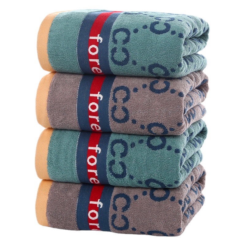 Pure Cotton Bath Towel Wholesale 400G Yarn-Dyed Jacquard Bath Towel Custom Cotton Bath Towel Household Absorbent Hair Bath Towel Item Picture
