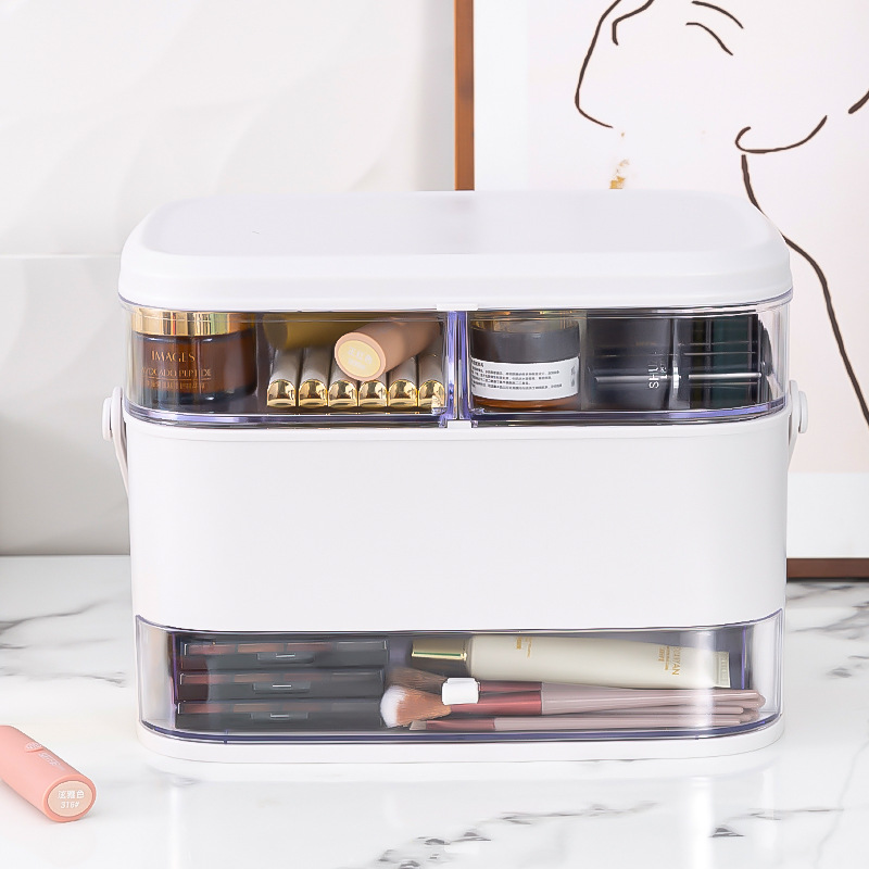 Makeup storage box, desktop storage, high-end jewelry, mirror, desktop, suitable for college student dormitories and makeup rooms Application Scenario