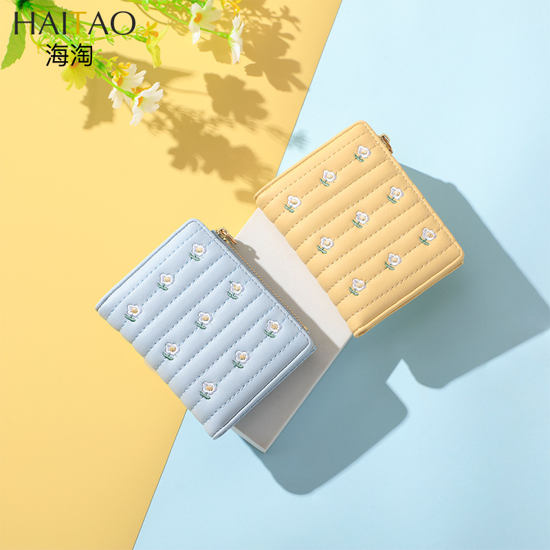 钱包新款海淘钱包 短款简约钱包女士钱夹拉链袋跨境女士钱包ins详情图1