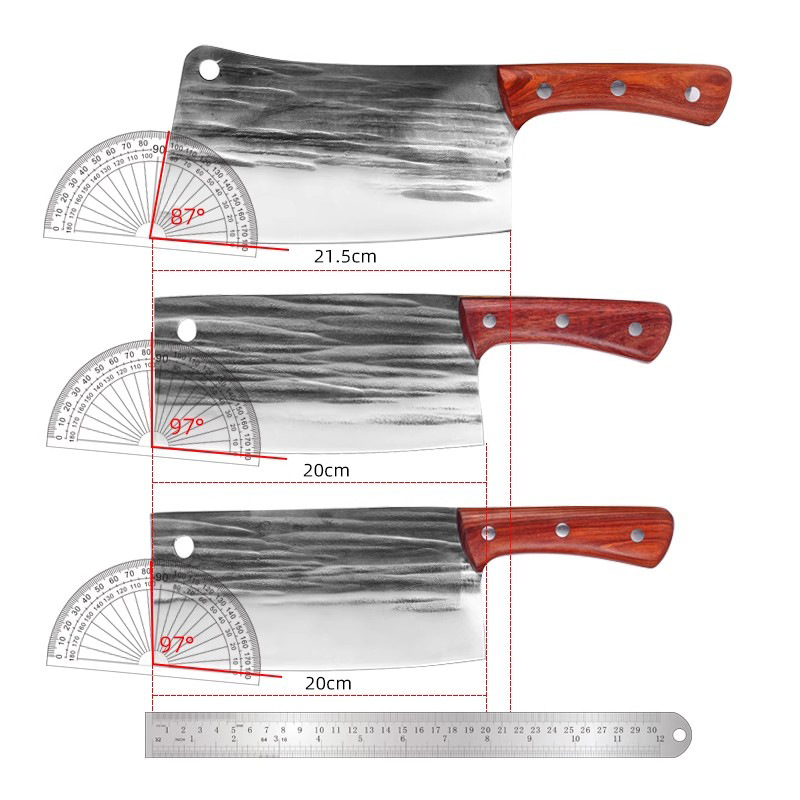 Household kitchen knife, forged Longquan dual-purpose chopping and cutting chef's special kitchen knife, meat cutting knife, household slicing sharp kitchen knife Application Scenario