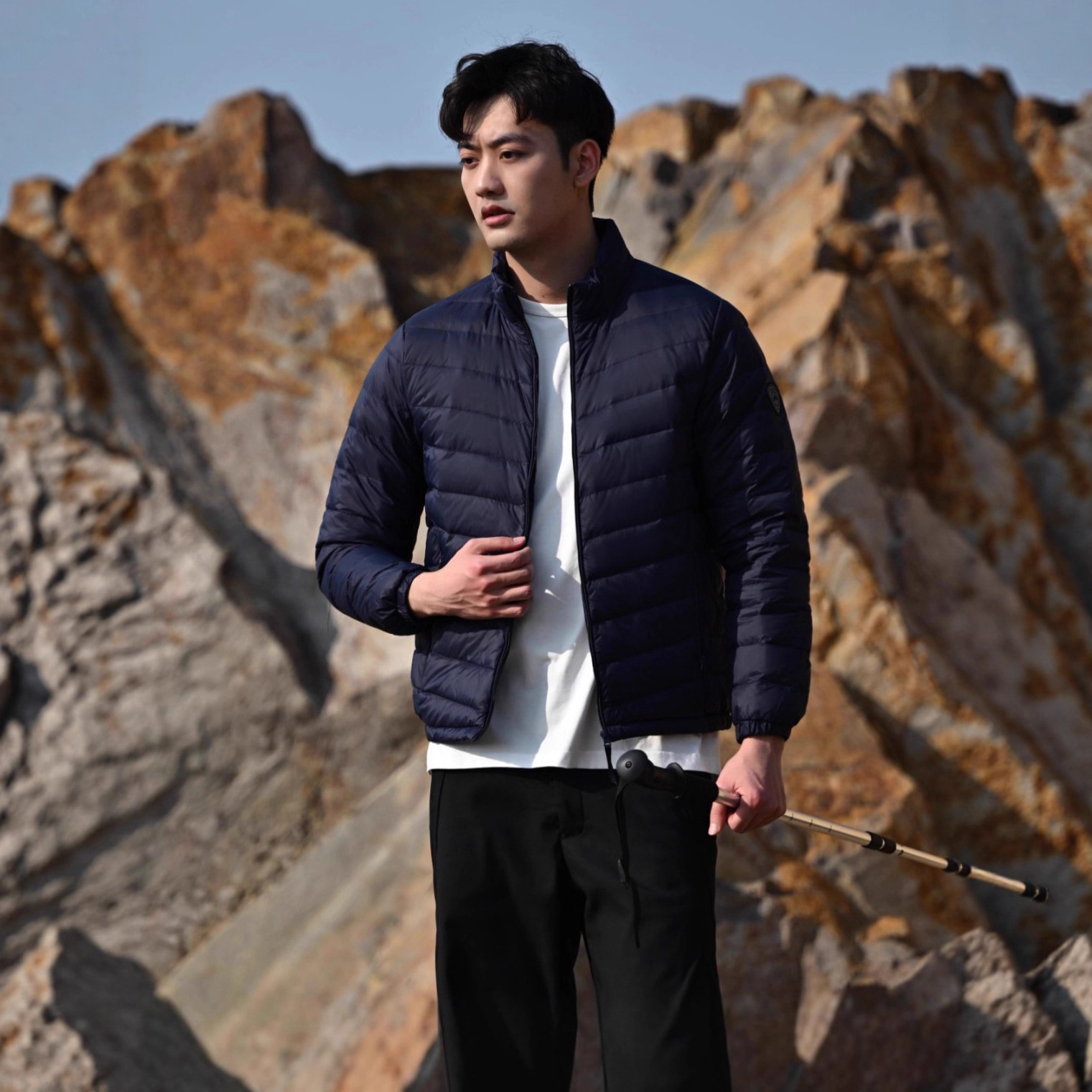 男士羽绒服实物图