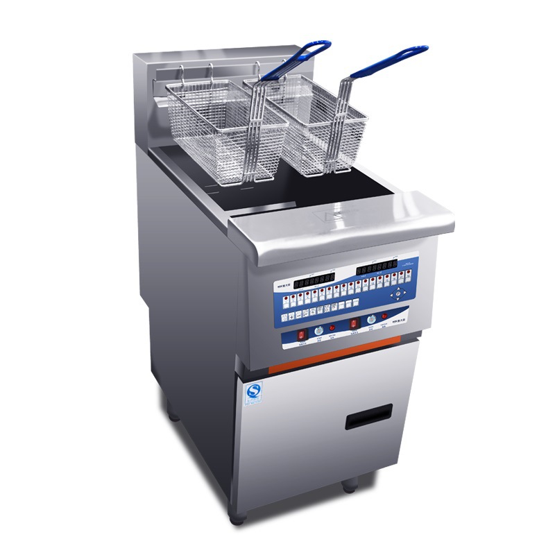 Mai Da Chu commercial fried chicken and fried dough stick complete set of intelligent fully automatic single and double cylinder fryers, French fries electric fryers Item Picture