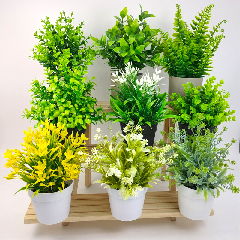 Simulación verde plantación maceta casa sala de estar decoración flor mesa de escritorio pending cross-border venta caliente flor de plástico simulación planta bonsai Specification image