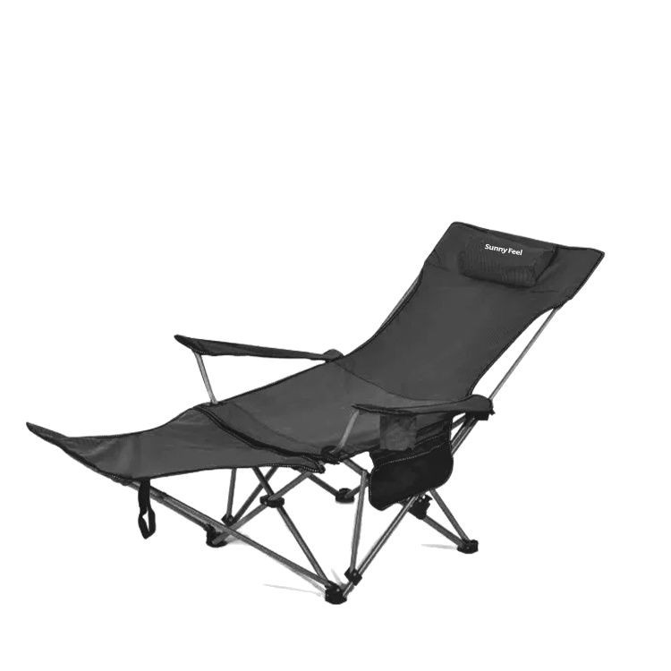 Outdoor folding camping chair, extended armrest folding chair, fishing stool, reclining foot rest beach chair Item Picture