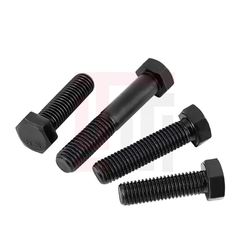 High Strength Bolts From Stock 8.8 Class Oxidized Black Outer Hexagon Screws Full Buckle Half Buckle Hexagon Bolts Item Picture