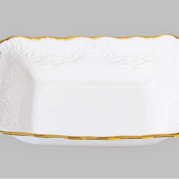 Wholesale of light luxury ceramic tableware sets, high-end gold-plated plates with gold edges Application Scenario