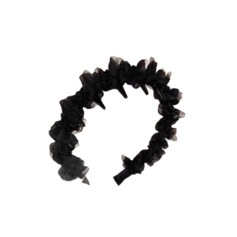Spring and summer sweet hairband, high-end pleated mesh hairband, 2025 internet-famous new style, ethereal outerwear hairband for women Item Picture