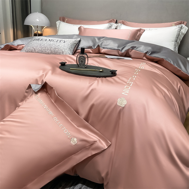 Show off Mercury Home Textile's all-cotton long-staple cotton brushed four-piece set, pure cotton bedding four-piece set for dormitories and hotels details Picture