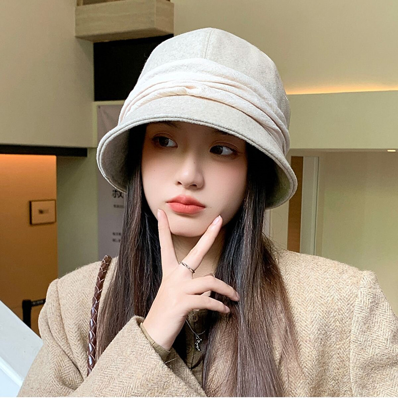 2025春秋季新款毛呢渔夫帽子女宽檐显脸小气质优雅绑带盆帽水桶帽详情14
