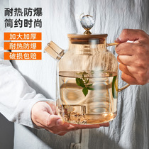 Clear glass cold kettle Cold kettle Summer home large capacity thickened kettle high temperature tea kettle tea set