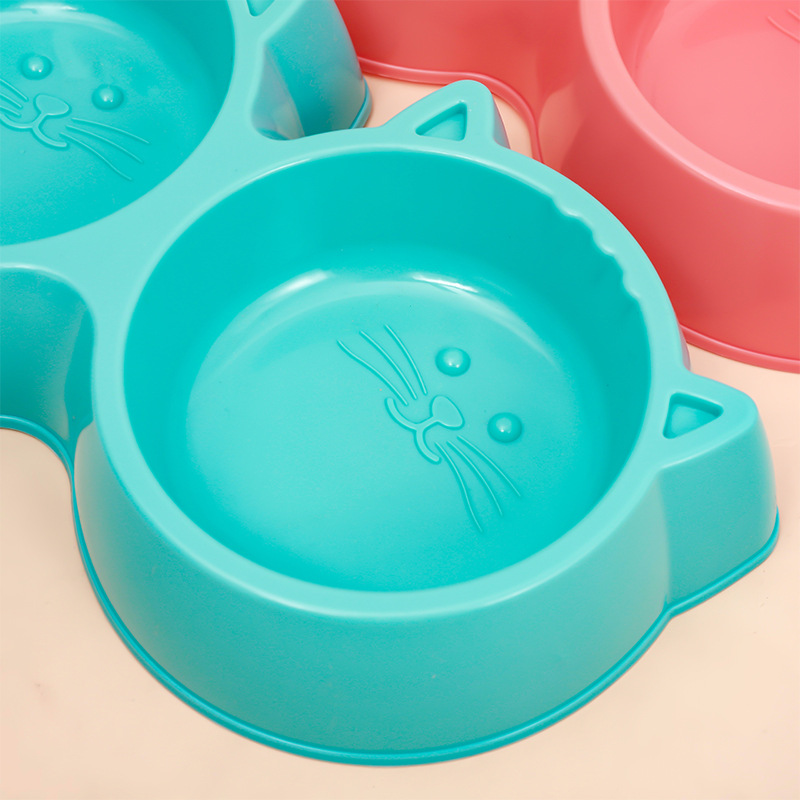 新款猫碗双猫碗防打翻猫咪喝水喂食宠物碗用品塑料百货批发塑料详情图2
