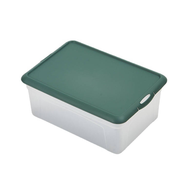 Simple storage box, household plastic lid storage box, thickened large box for organizing snacks, toys, clothes and quilts Item Picture