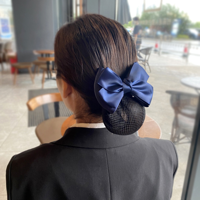 酒店服务员头花女职业韩版电信移动空姐护士银行发网盘发网兜头饰