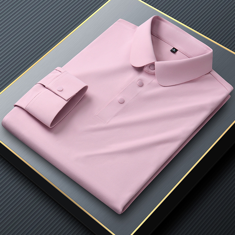 白衬衫男短袖职业/衬衫/高级定制polo衫/衬衣男款七分袖/衬衫男士长袖休闲产品图