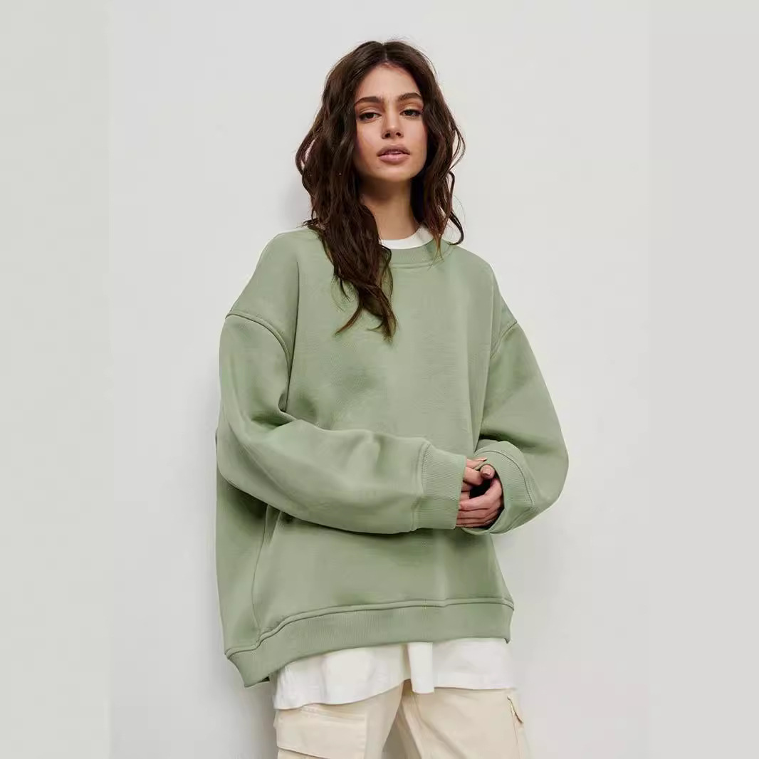 Neutral style hoodie, new cross-border fashion trend women's clothing for autumn and winter in Europe and America, versatile loose fleece hoodie wholesale details Picture