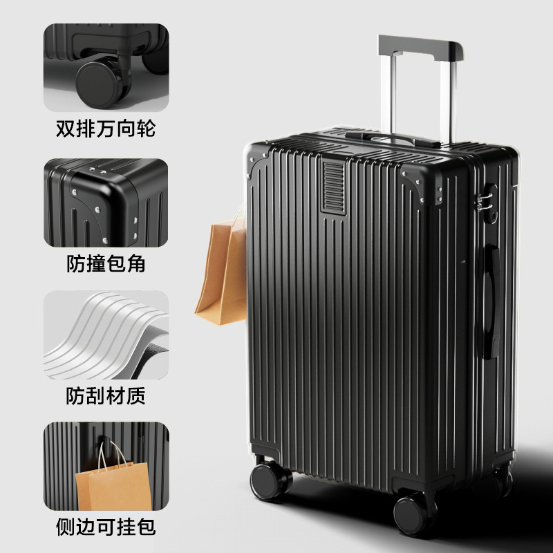 New retro luggage, women's swivel wheel handle case, men's student durable combination case, travel case, large capacity, trendy Item Picture