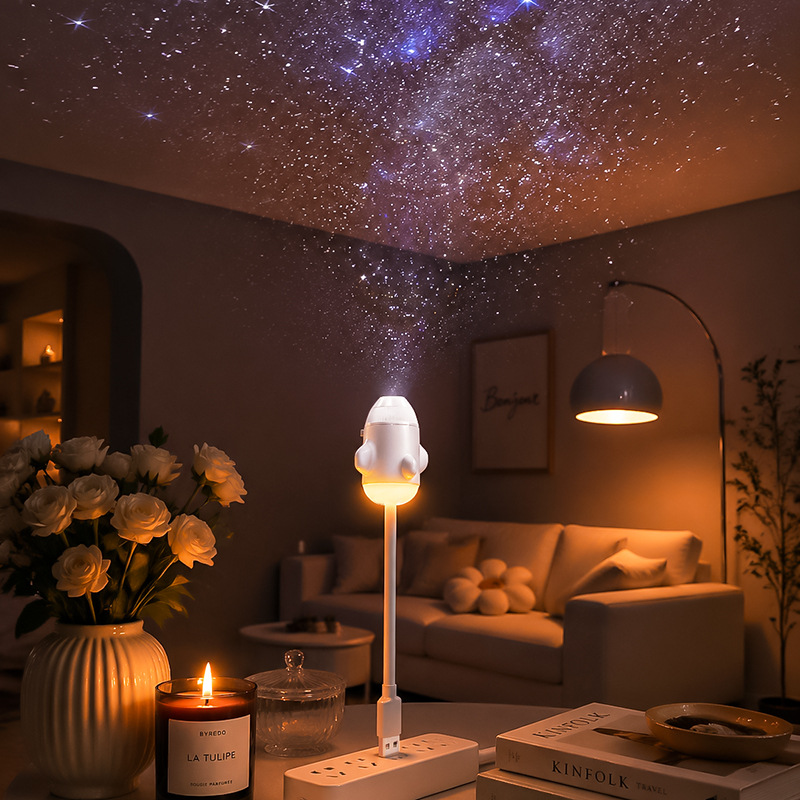 爆款图案投影灯星空灯USB迷你投影仪小夜灯光卧室睡眠星空氛围灯细节图