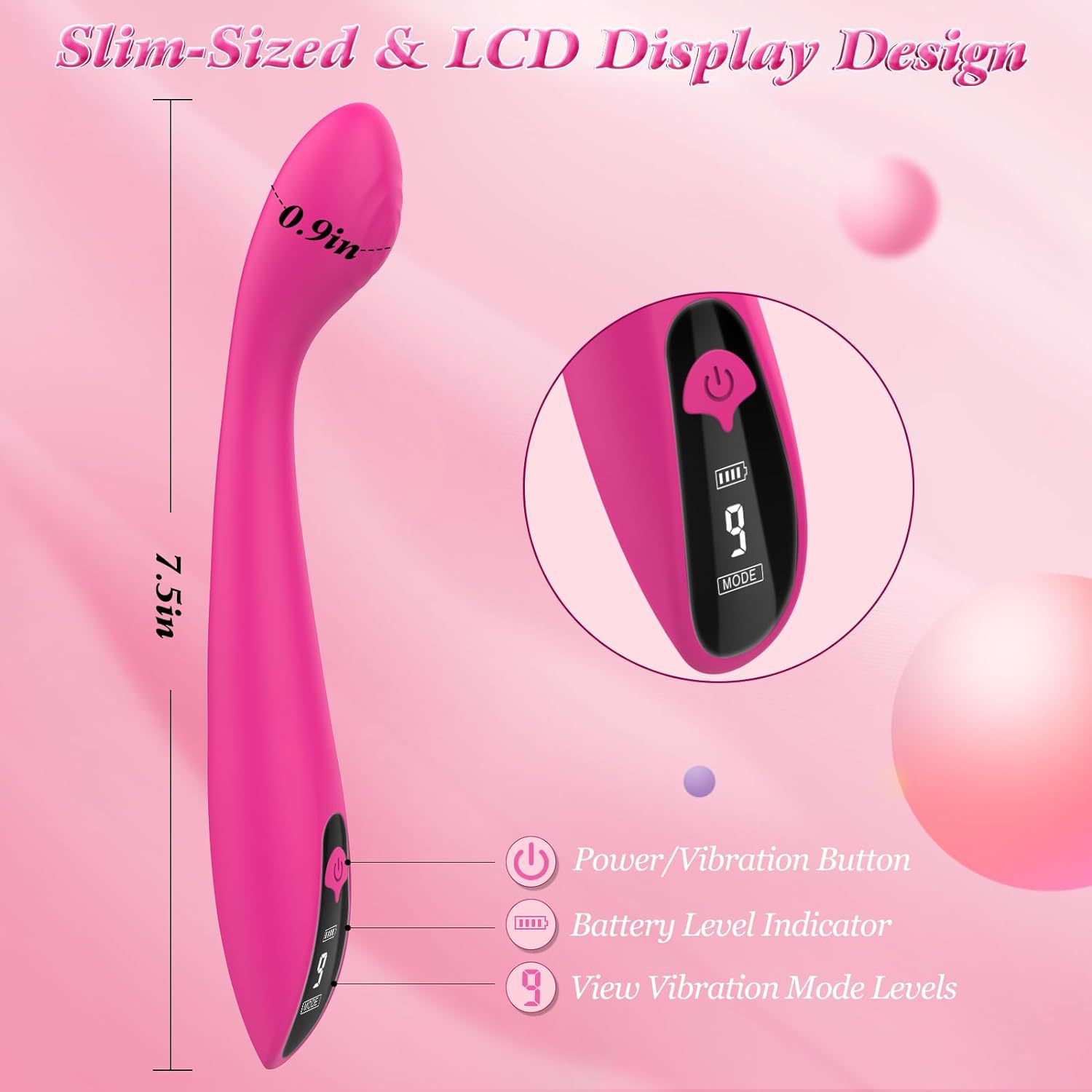 New product: High-definition LCD digital display, battery level, frequency point, trendy pen, fun vibration stick, maid jumping egg full figure