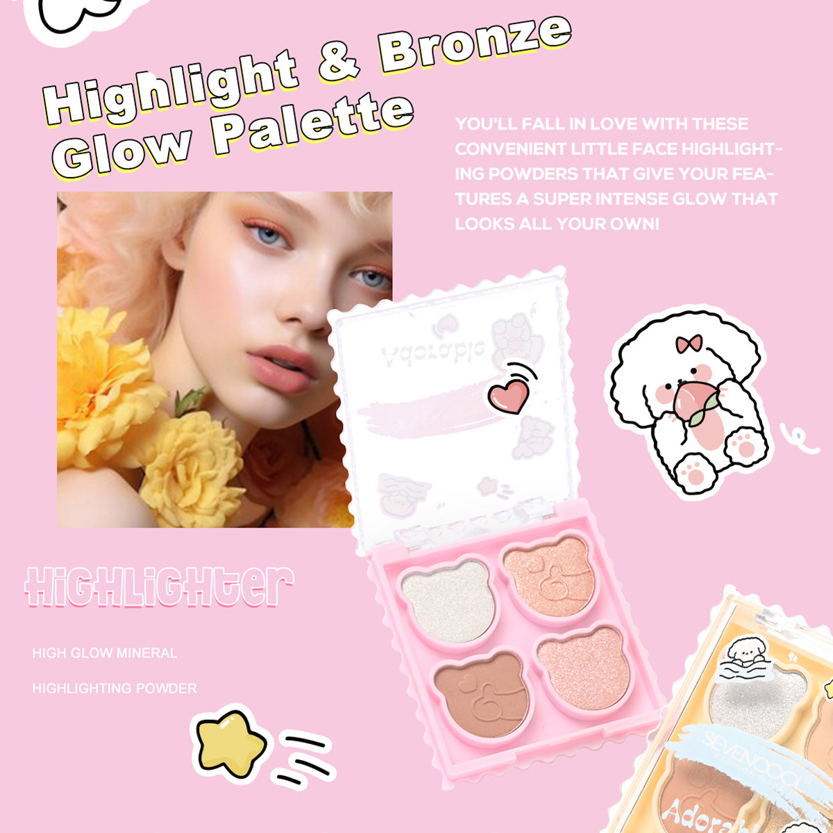 SEVENCOOL Contouring High-gloss one-piece Set: Earth tone matte high-gloss easy to apply stage makeup, exclusively for export details Picture