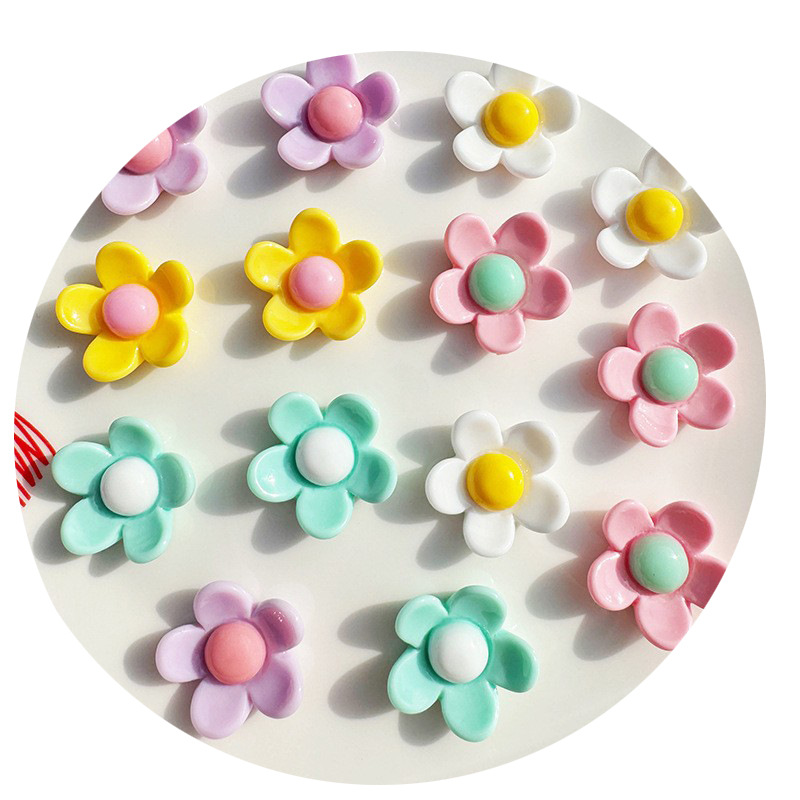 Cartoon shiny little flower diy resin jewelry accessories, phone cases, cream glue patches, hair clips, hair accessory materials Item Picture
