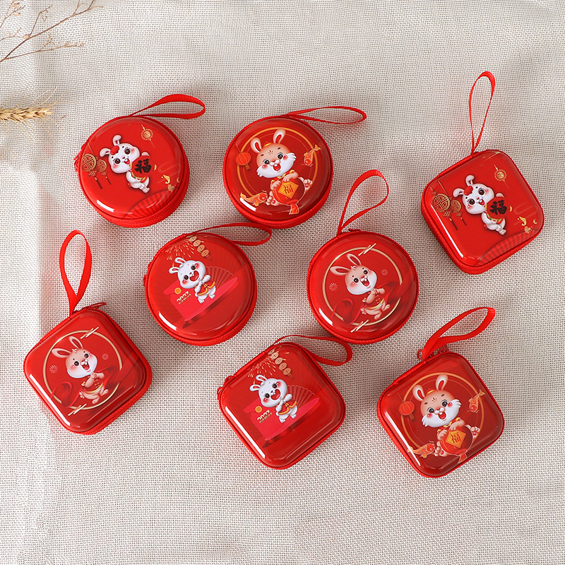 New Year Spring Festival Gifts Kindergarten Gifts For Children Cute Creative Tinplate Mini Coin Purse Rabbit Year In Stock Application Scenario