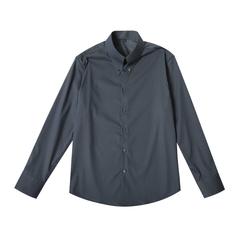 High-end business banquet French cuff men's anti-wrinkle and high-end white shirt men's fitted long-sleeved professional shirt Item Picture