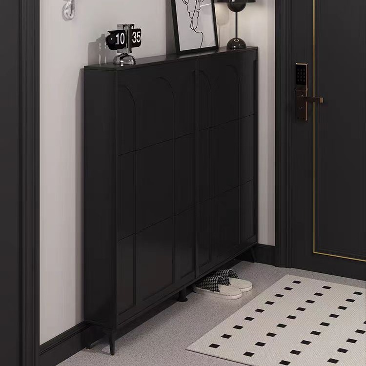 A light luxury flip-top ultra-thin shoe cabinet, an integrated wall-mounted extremely narrow shoe cabinet and storage cabinet for home entrance and foyer