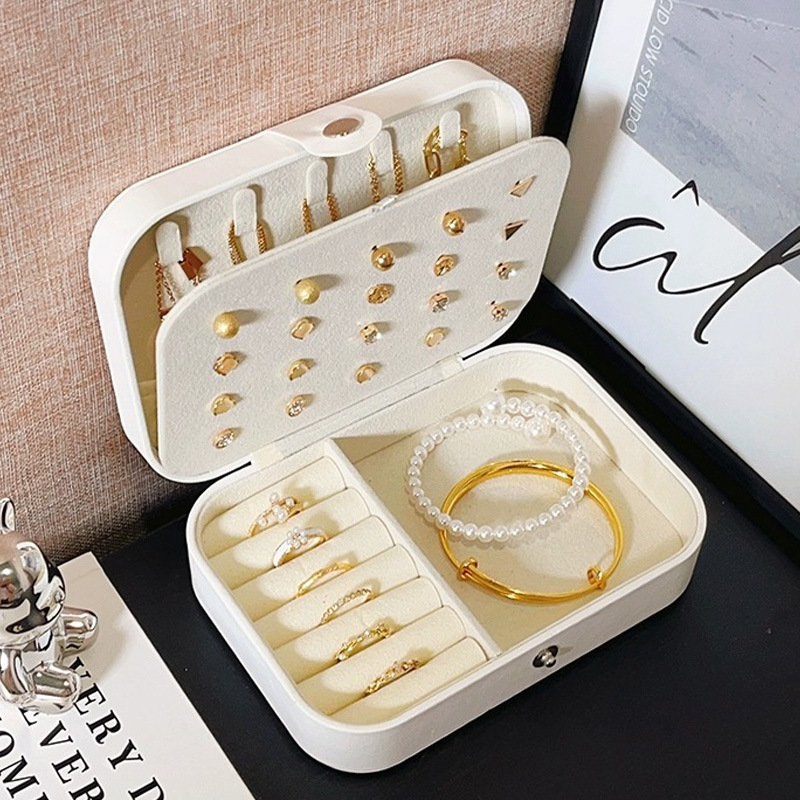 Aiyouhui portable jewelry box, storage box, high-end multi-layer ring box, necklace, stud earrings, exquisite accessory box, jewelry Specification drawing