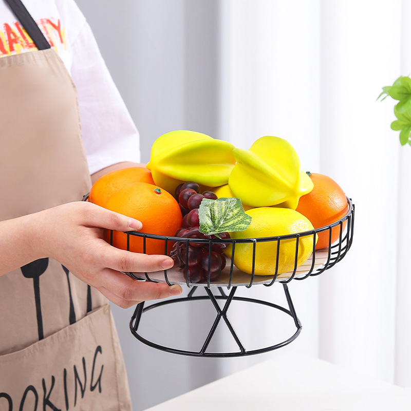 Manufacturers Wholesale Metal Fruit Tray Iron Art Simple Creative Home Guest Restaurant Table Snacks Dried Fruit Storage Fruit Basket Specification drawing