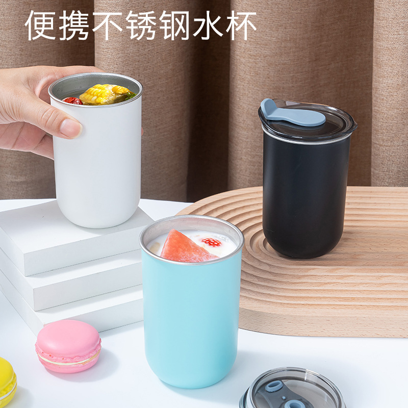 304不锈钢ins风咖啡保温杯便携随手杯早餐杯水杯小网红汤杯批发