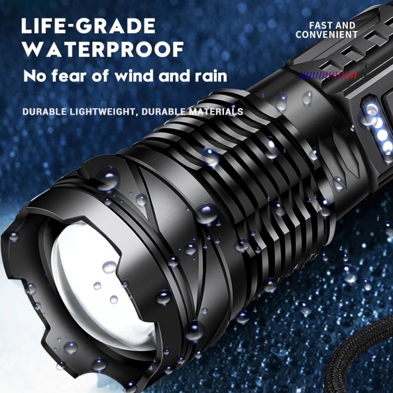New cross-border high-intensity flashlight usb charging outdoor clear laser flashlight with cob work light Specification image